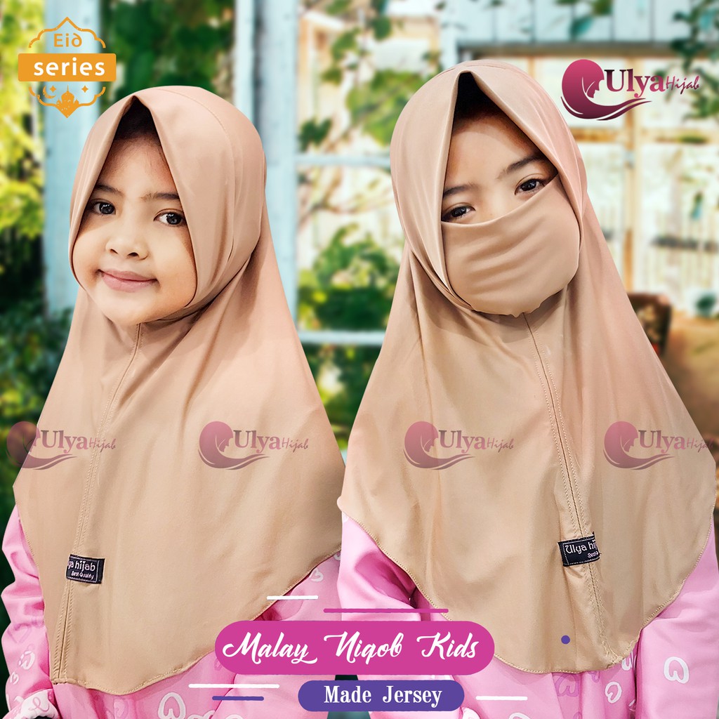 KHIMAR NIQOB KIDS BAHAN JERSEY BRAND ORI ULYA HIJAB
