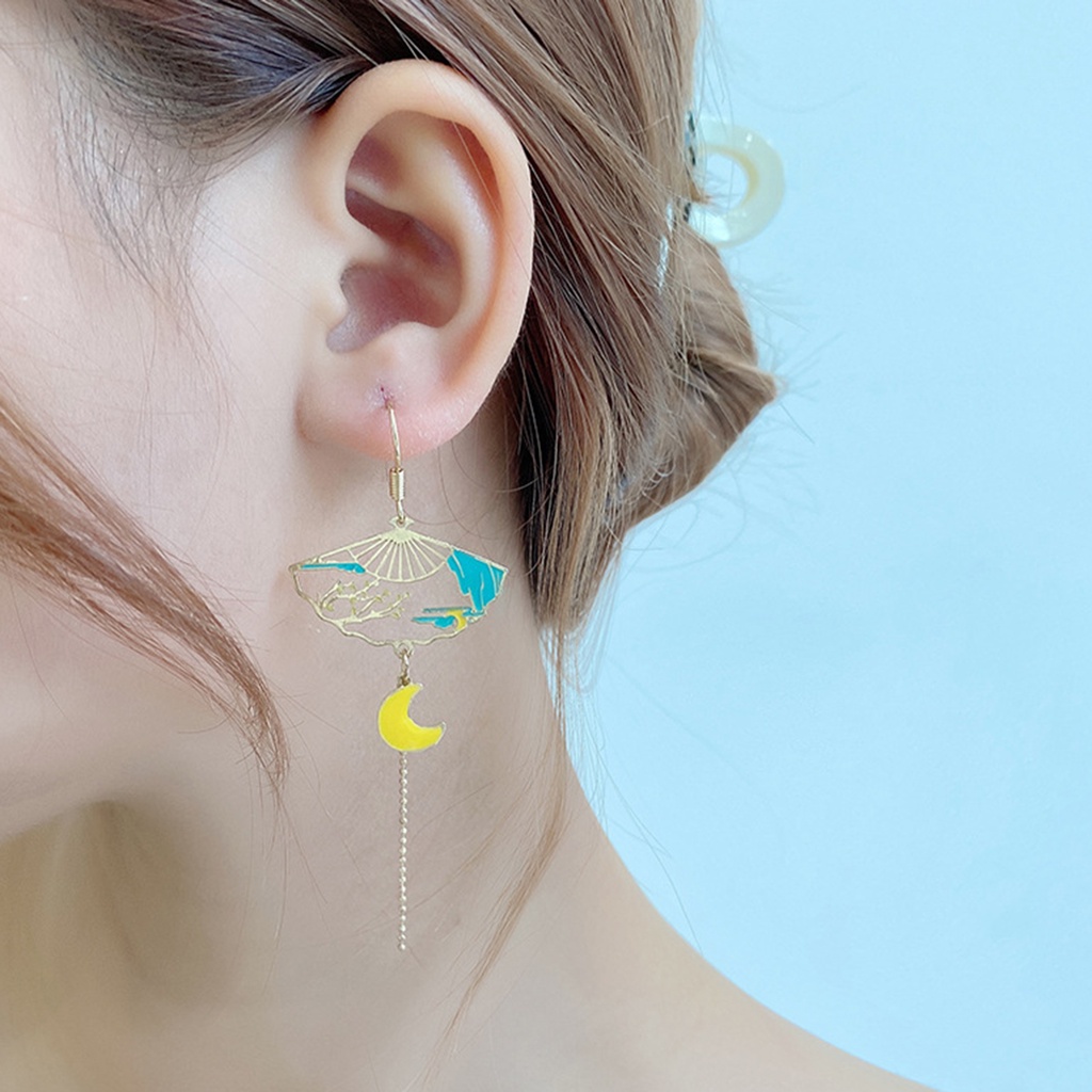 Hu Hu Hu Hu Hu Alat Bantu Pasang Kacamata♡ 1 Pasang Anting Rumbai Panjang Desain Hewan Bunga Aksen Mutiara Tiruan Bahan Tembaga Untuk Wanita