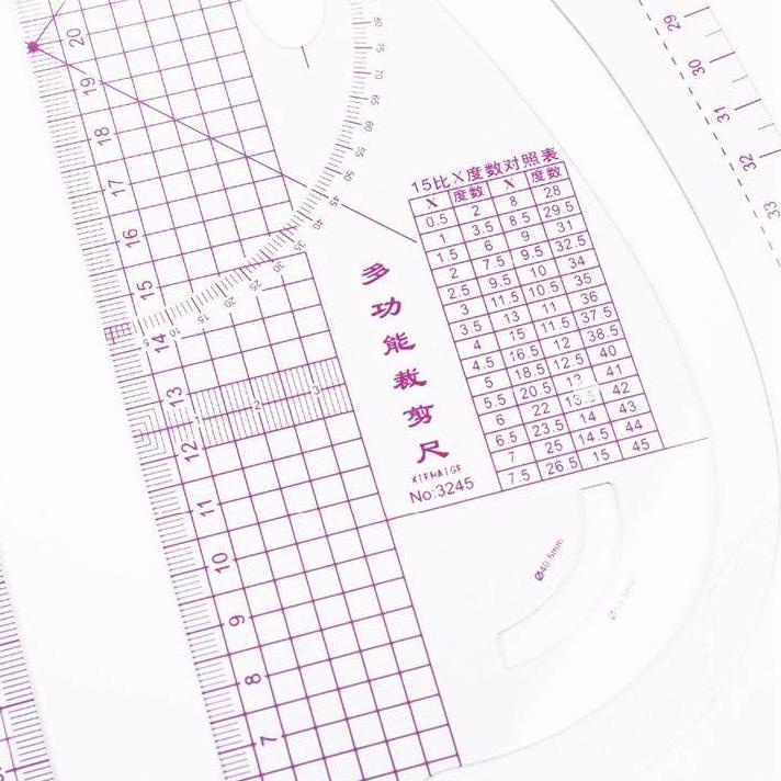 

Terbaik.. 7PCS/SET tailor ruler Clear measuring kit sewing drawing Yardstick ruler sleeve French arm curve set Paddle Whee ruler set