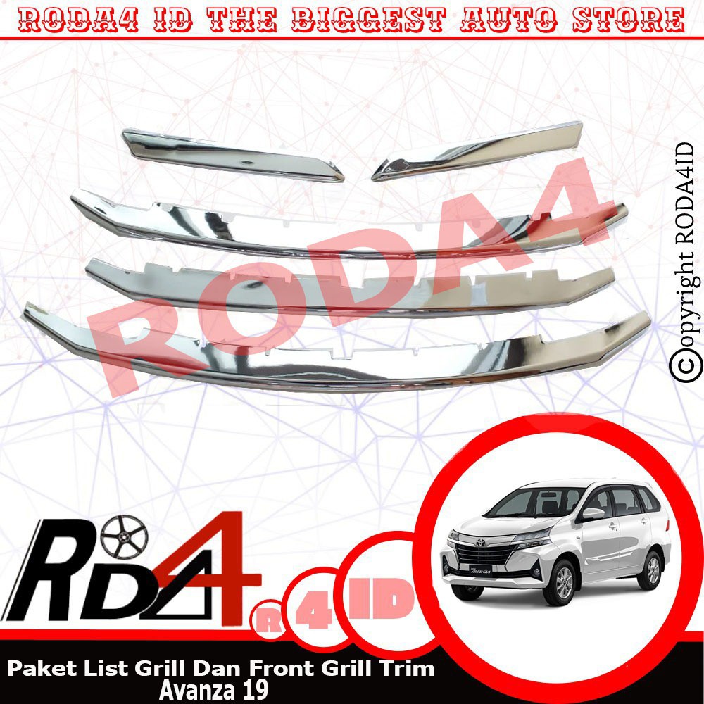 Paket List Grill Depan Dan Front Grill Avanza 2019 Chrome