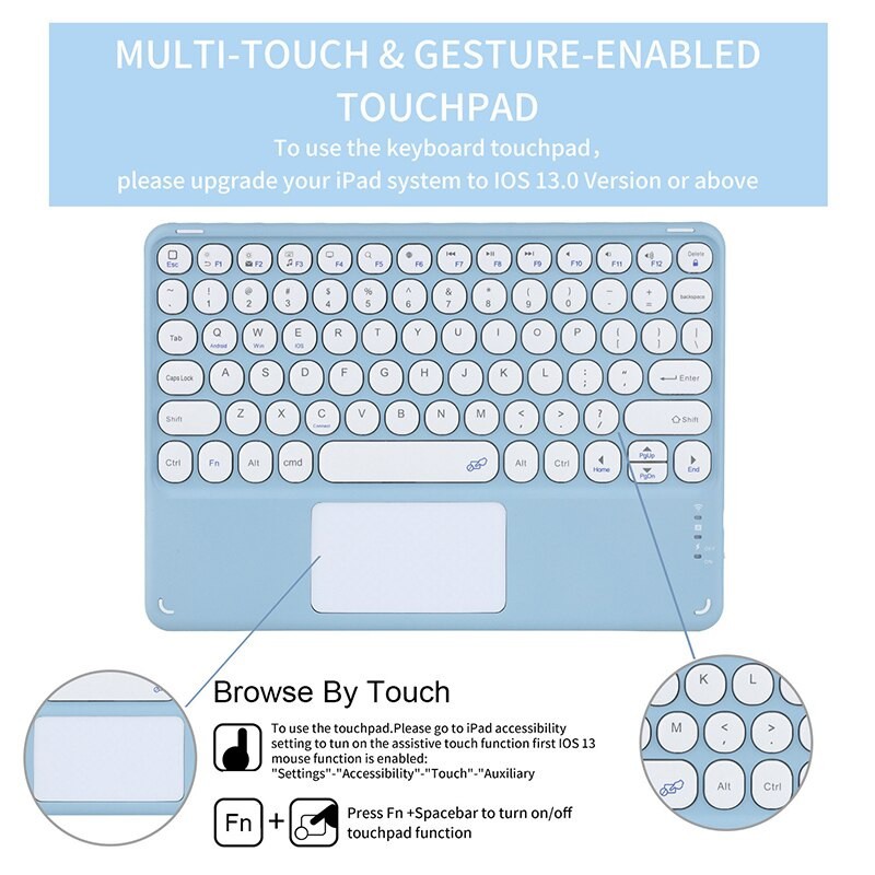 RW-260C - Slim Bluetooth Keyboard - Keyboard Portabel dengan Touchpad