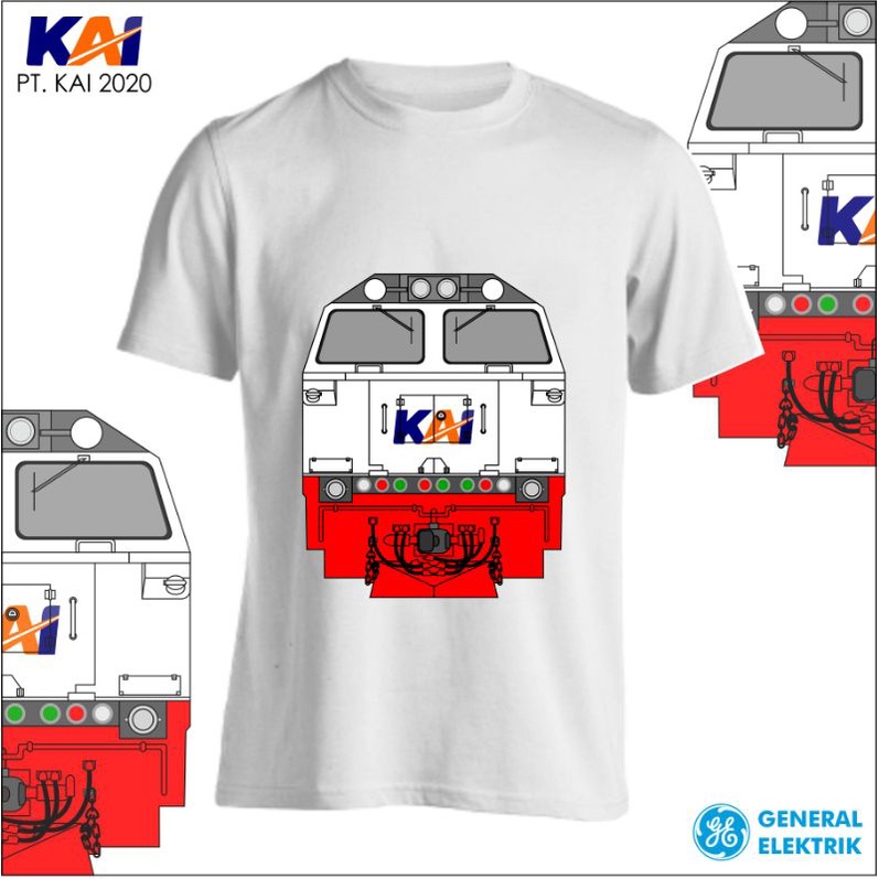 Kaos Railfans Kereta Api Lokomotif CC206 (Dewasa/Anak)