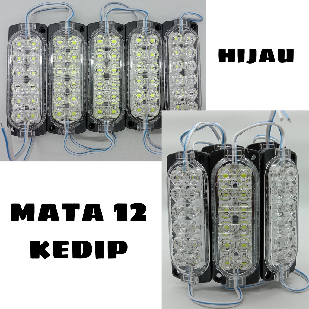 Lampu Kolong LED MATA 12/  Truk Bis 24 Volt 12 LED NYALA KEDIP