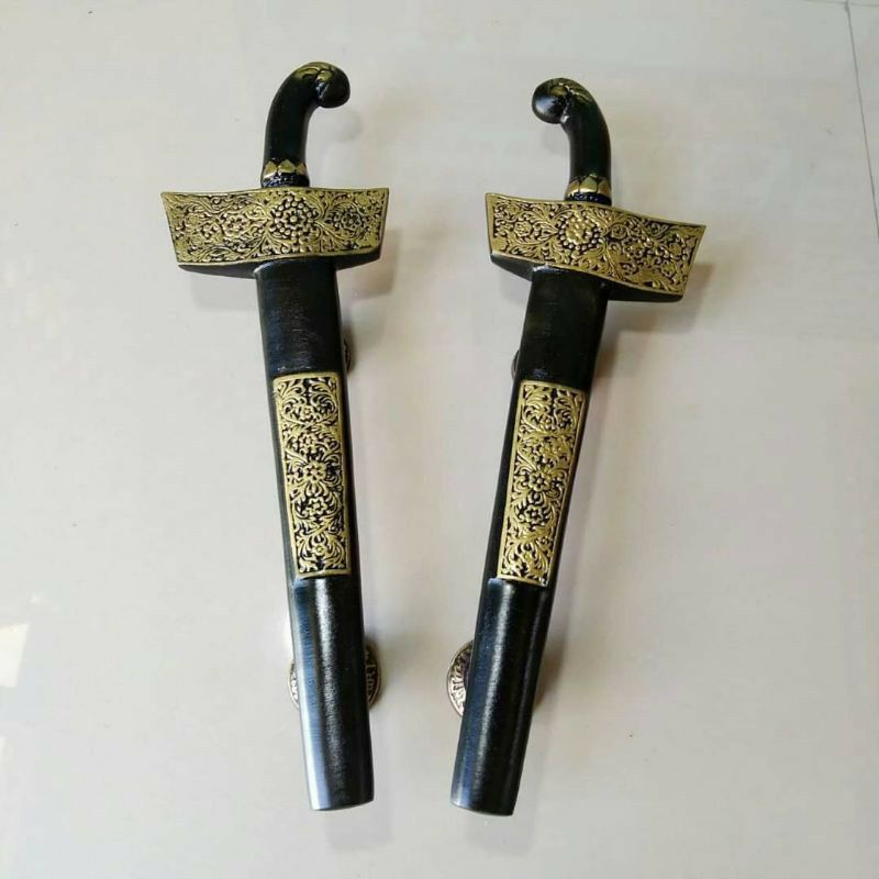 Handle Pintu / Gagang Pintu Rumah Pagar Alumunium Murah Motif Keris 38cm