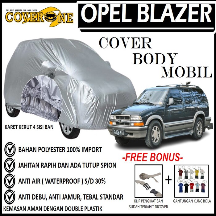 Selimut Sarung Body Cover Mobil Opel Blazer / Mantel Penutup Mobil Opel Blazer / Cover Mobil Outdoor Indoor / Selimut Mobil / Sarung Mobil / Cover Mobil Waterproof Anti Air Free Pengikat Ban