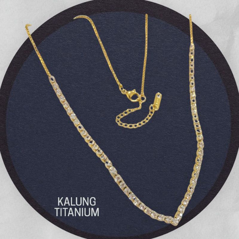 kalung nagita//titanium. anti karat//kalung titanium full permata//kalung