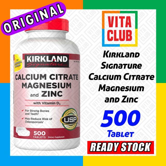 Kirkland Calcium Citrate, Mag, Zinc + Vit D3 - 500 tablet Lc