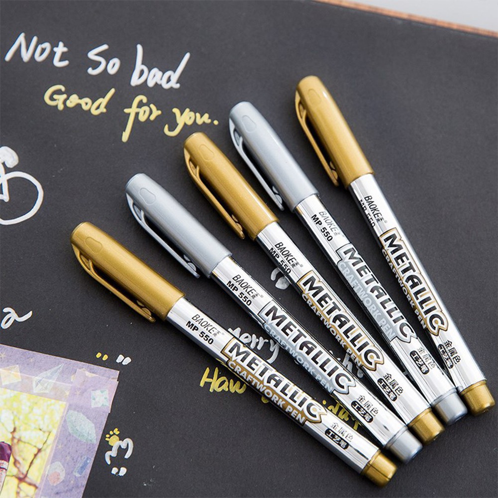 Silver/Gold Marker Pen DIY Album Journal Scrapbook Card Drawing Marker Stationery Office School Supplies