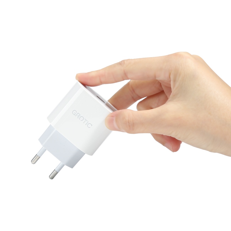 GROTIC Charger PD 20W 2.4A Fast Charging Adapter QC3.0 Type-C PD Charger untuk Iphone 12 X Xs 8 Xiaomi Phone-5