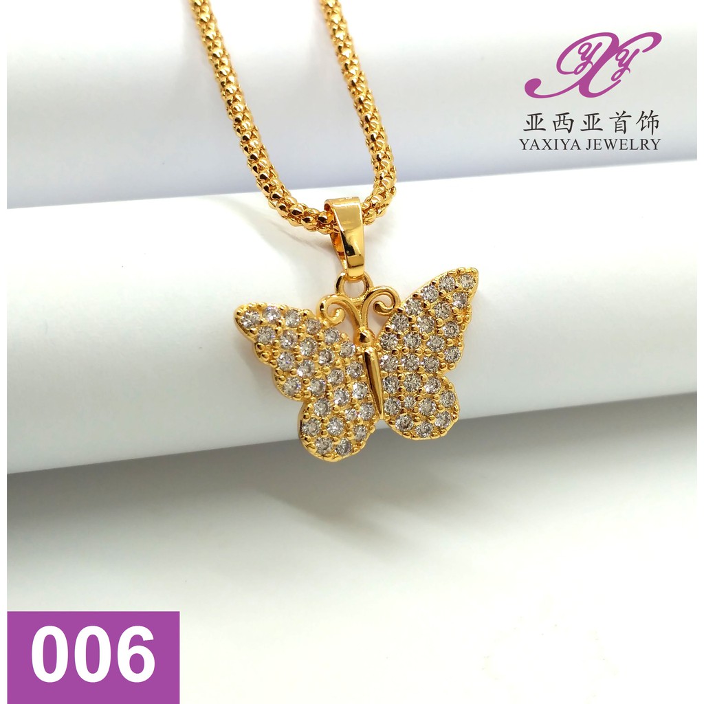 

Liontin Kupu-Kupu Emas Permata Perhiasan Lapis Emas Yaxiya Jewelry 006
