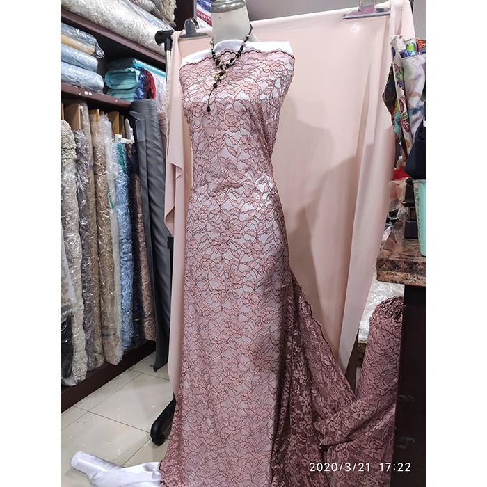 Kain Brokat Outline Premium Dusty Pink