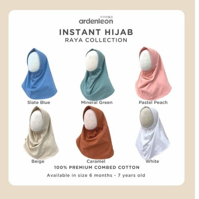 ArdenLeon HIJAB INSTANT Anak Raya Collection 2022 / Jilbab Bayi Anak Arden Leon NEW