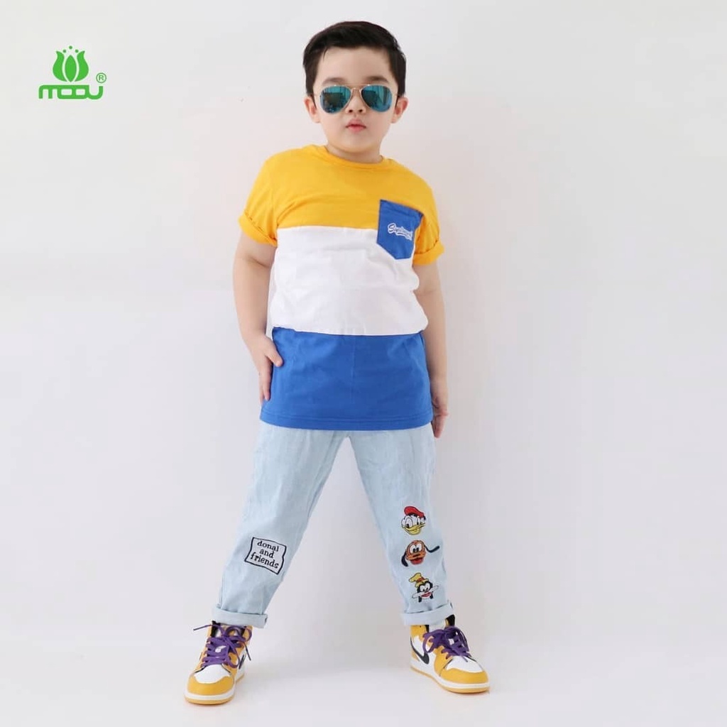 CELANA ANAK UNISEX JEANS BORDIR KARAKTER 2-10 TAHUN