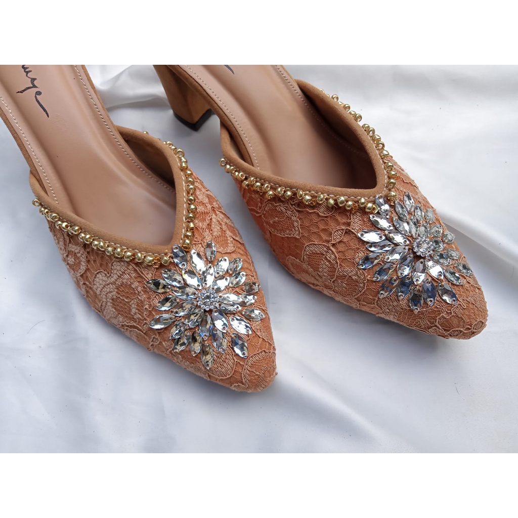 JI_SOO | Eksklusif sepatu wanita wedding lamaran kondangan shoes hak tahu  pengantin-kode motif Ae_ri