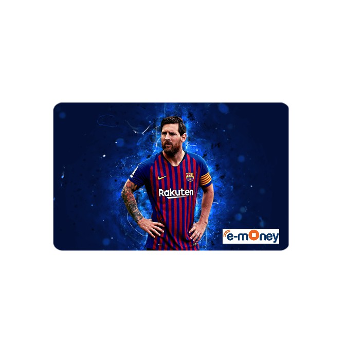 Kartu E-Money Lionel Messi Fc Barcelona Bola Mandiri, Flazz, Etoll