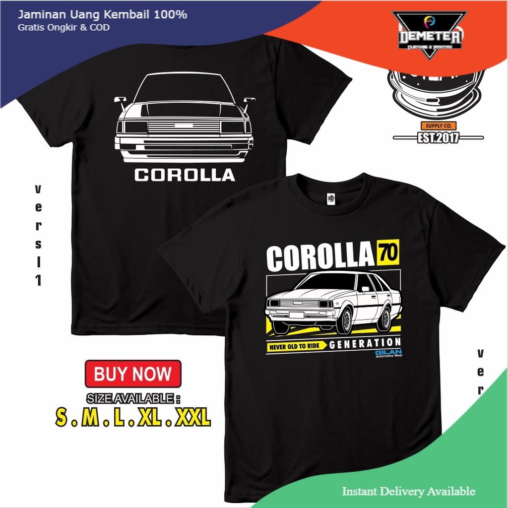 Kaos Baju Mobil TOYOTA COROLLA DX KE70 KE 70 Kaos Otomotif - Gilan Cloth
