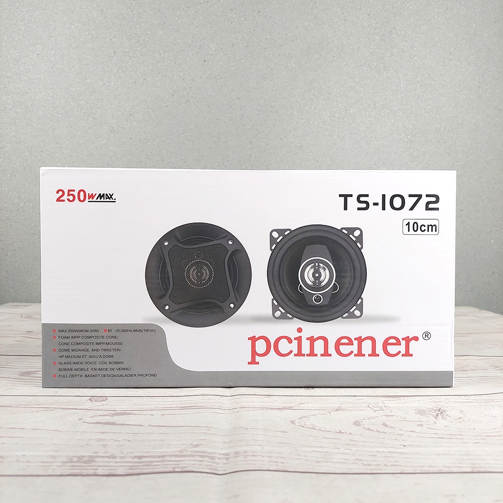 Pcinener Speaker Mobil HiFi 4 Inch 250W 2 PCS - TS-1072 - Black