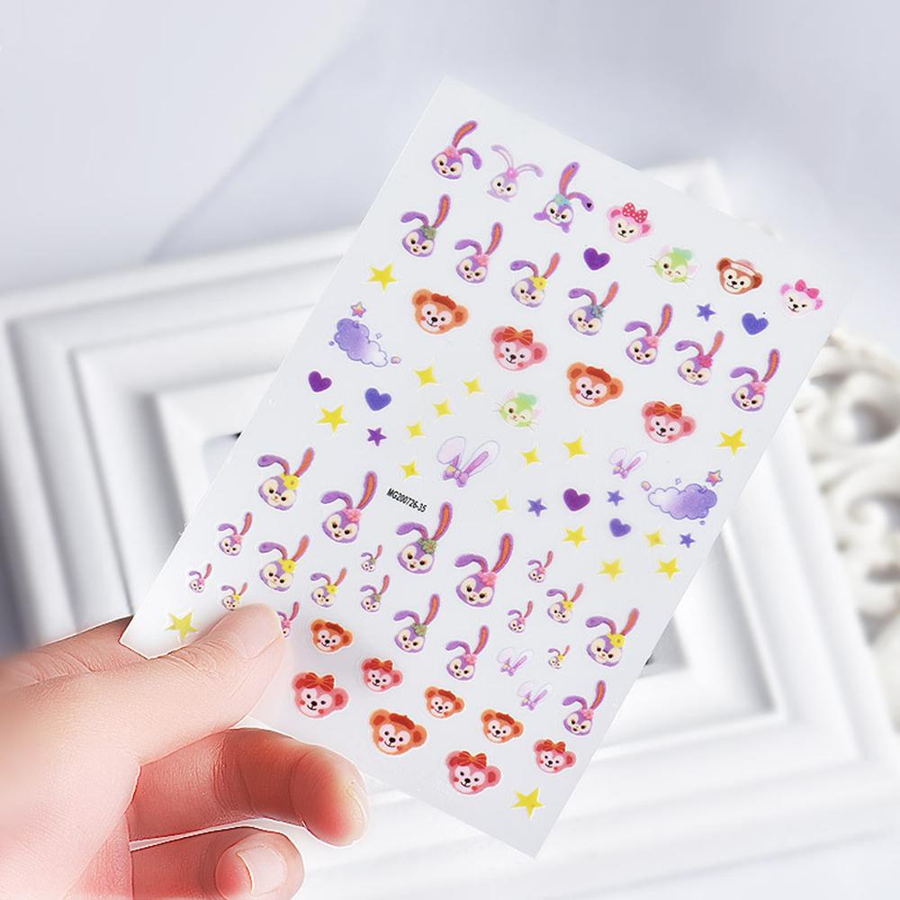 AUGUSTINA Agustin 3D Stiker Nail Art Kartun Decal StellaLou Alat Manicure