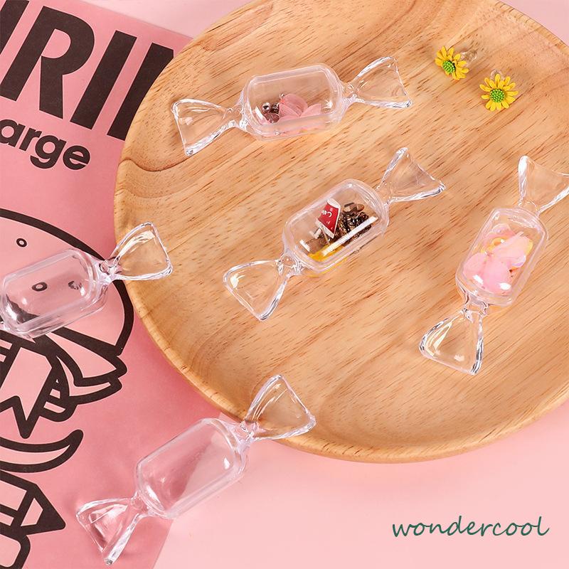 Permen Kreatif Kotak Penyimpanan Transparan Mini Portable Ring Earrings Jewelry Kotak Obat -Won