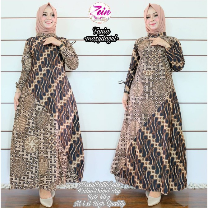 Fania Maxy Dagel ORI ZEIN Dress Batik Seragam Batik Solo Fashion Batik Modern Batik Berkualitas