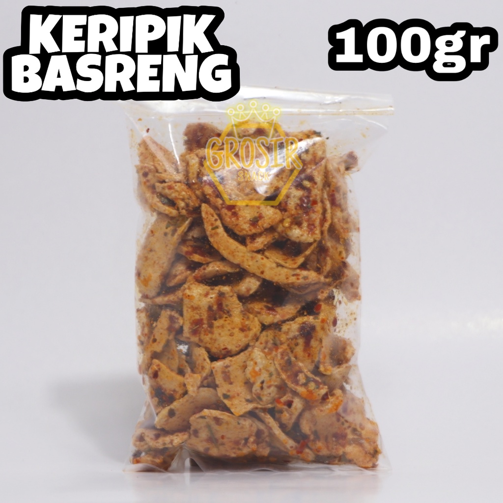 Keripik Basreng Baso Goreng 100gr+ Extra Daun Jeruk banyak Pilihan Rasa