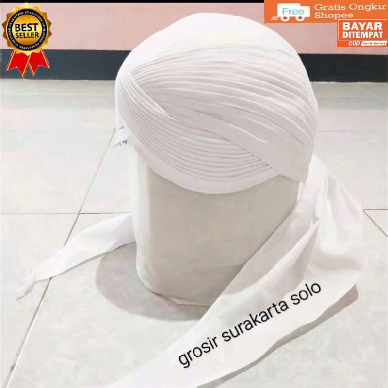 Blangkon Sunan Lipat Sliwir Putih Polos