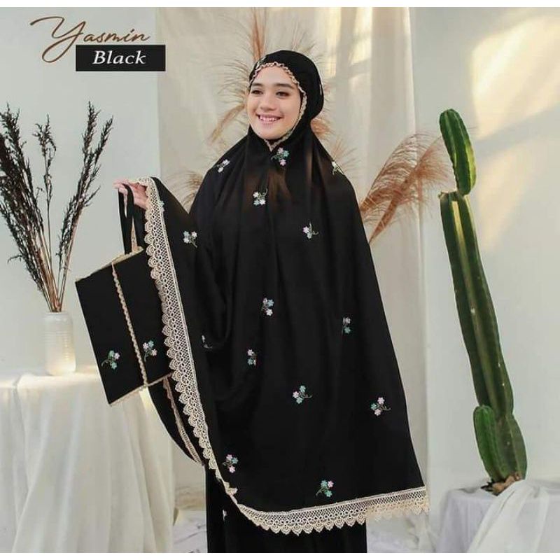 mukena dewasa rayon premium bordir jumbo melati