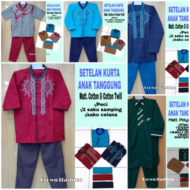 SETELAN KURTA ANAK LAKI TERBARU 1 SERI ( 3 PCS ) *COD√