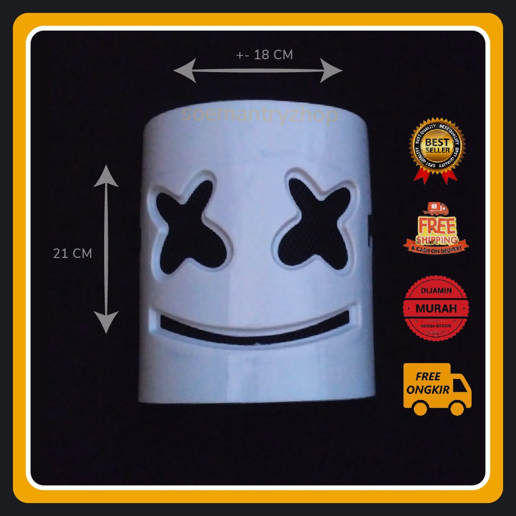 Topeng Marshmello Mainan anak Marshmellow murah meriah ori hacker anonymous  joker free fair bujang