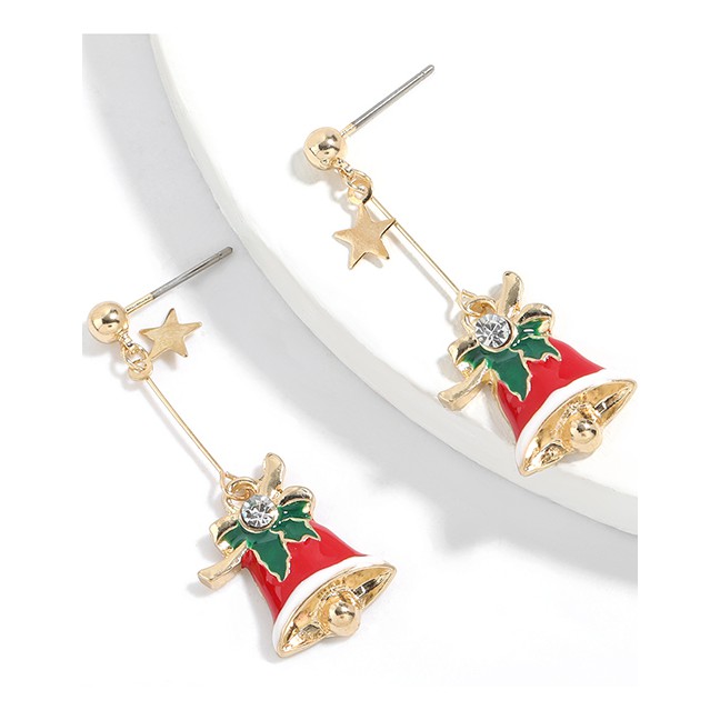 LRC Anting NATAL Fashion Christmas Alloy Dripping Christmas Earrings