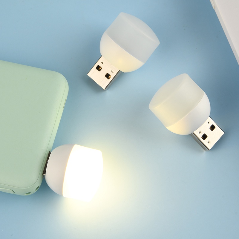 Lampu Baca LED 3 Gaya Bentuk Bulat Kecil Dengan Port Charger USB Dan Power Bank