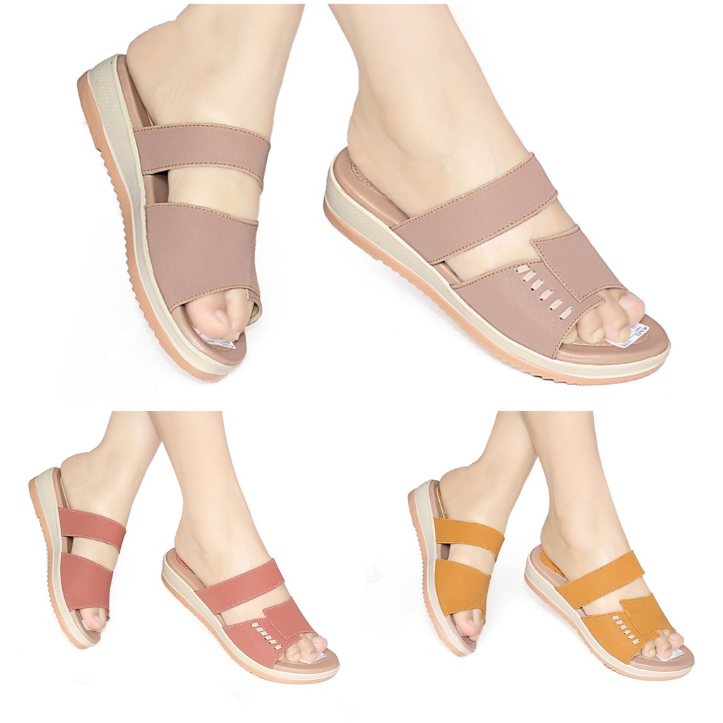  Sandal  Wedges Wanita Slop Casual Murah  TRH16 Shopee  