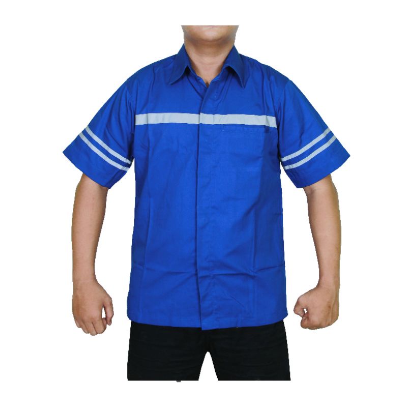baju safety tangan pendek Baju Lapangan Baju mekanik baju Werpack atasan