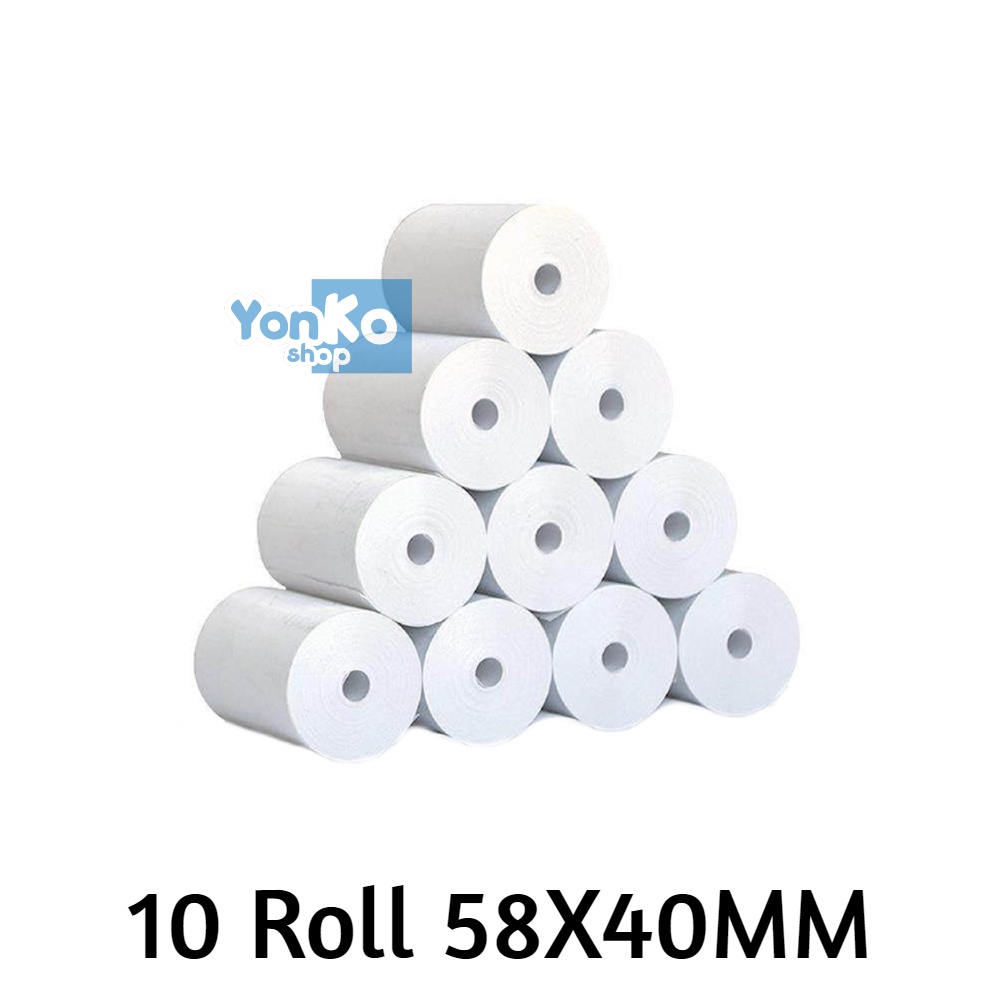 

Kertas Thermal 58x40mm Kertas Struk / Receipt untuk Printer Thermal Bluetooth isi 10 Roll