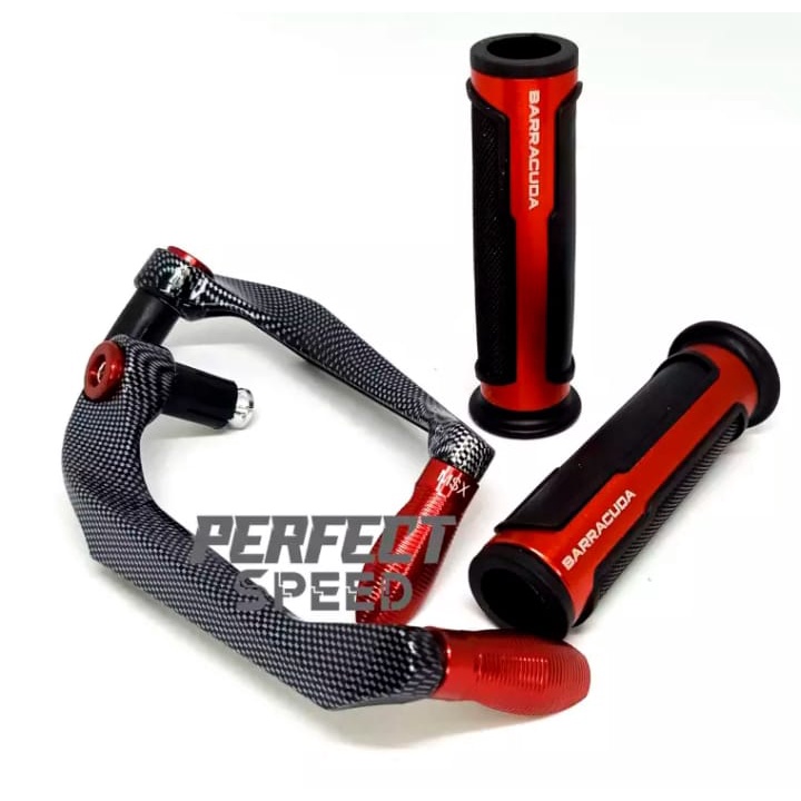 PAKET MURAH 2IN1 PROGUARD KARBON PLUS HANDGRIP BARRACUDA.UNIVERSAL SEMUA JENIS MOTOR