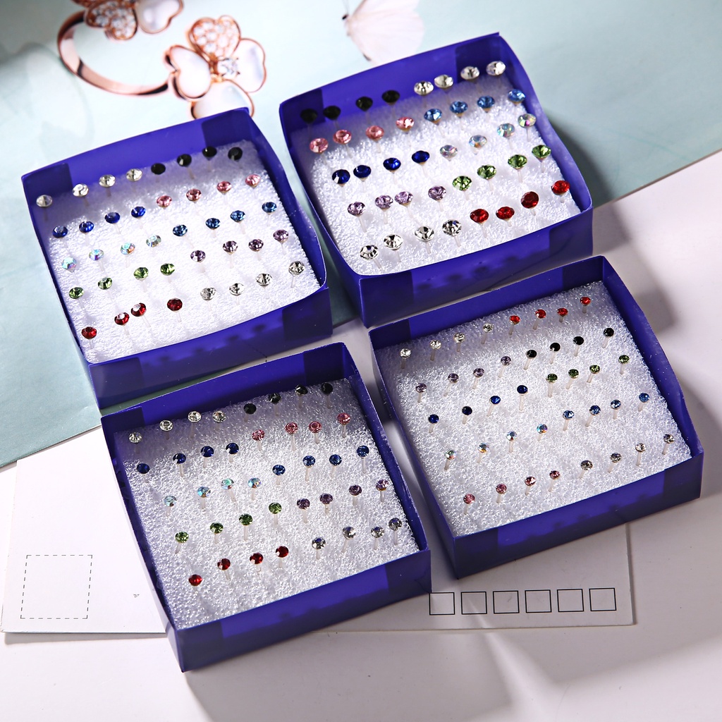 20 Pairs of Mixed Color Simple Combination Ear Stud Earrings Set Accessories Jewellery Fashion New Fashion Korean Cute Jewelry Earring Factory Wholesale