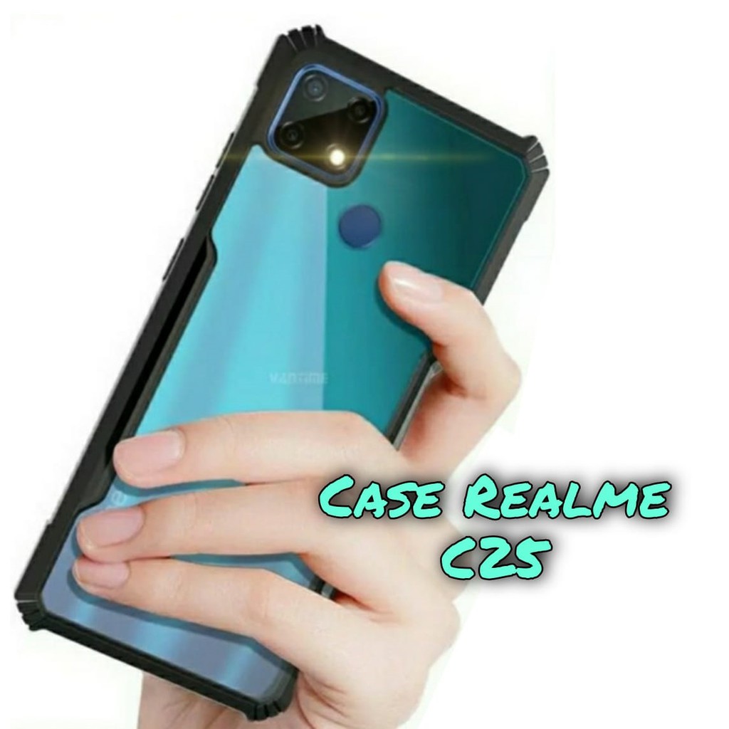 PROMO Case Realme C25 Terbaru Hard Case Fusion Shocproof Armor Tranparan Handphone