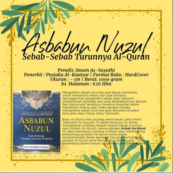 

Buku asbabun nuzul imam as suyuthi