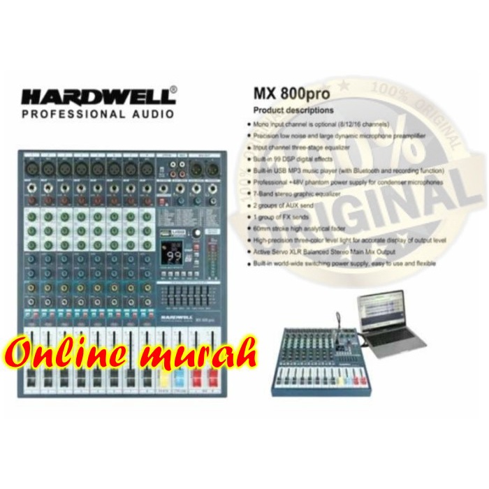 Mixer Hardwell MX 800 PRO Original Hardwell MX800PRO 8 Channel Bluet