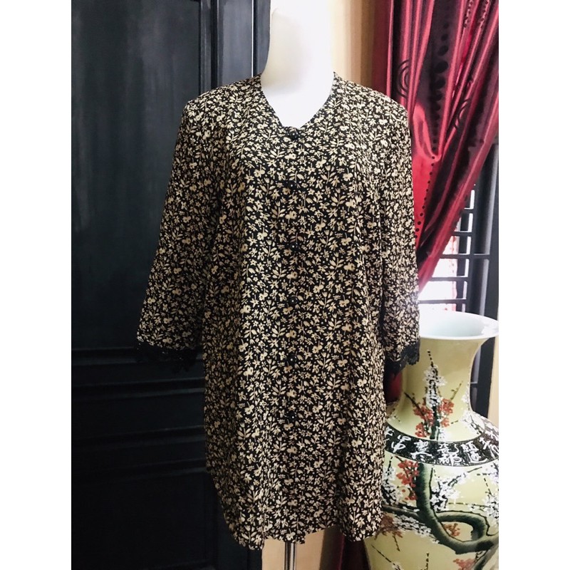 TUNIK DRESS BUNGA RENDA PREMIUM VINTAGE