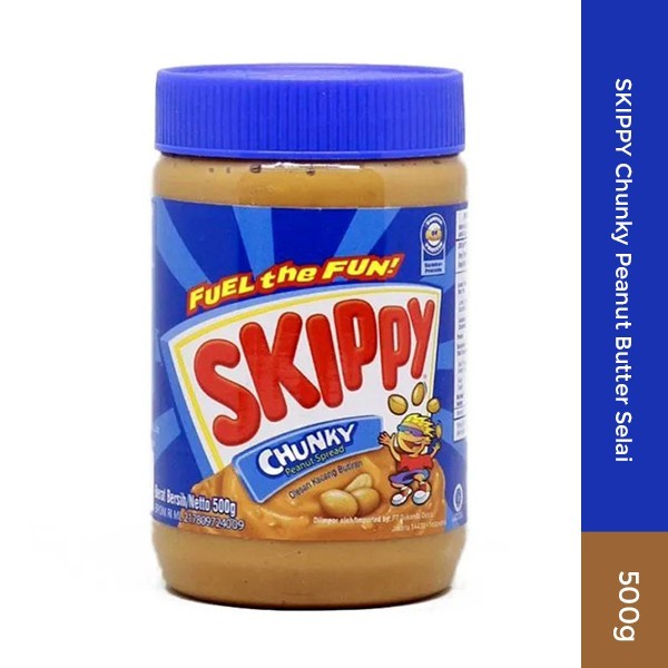 SELAI KACANG SKIPPY CHUNKY PEANUT BUTTER 500GR HALAL