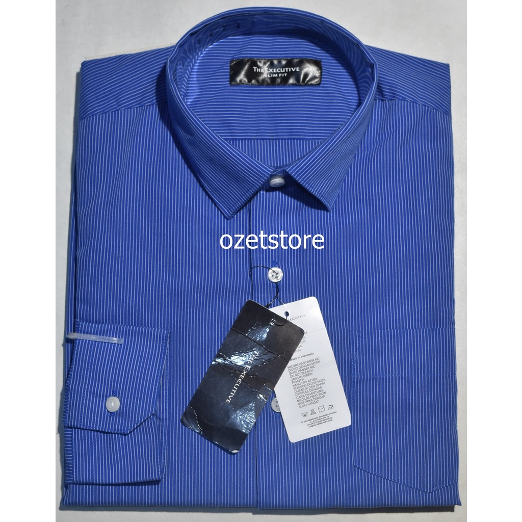 Kemeja Pria The Executive Lengan Panjang Biru Slimfit KES13 ORIGINAL