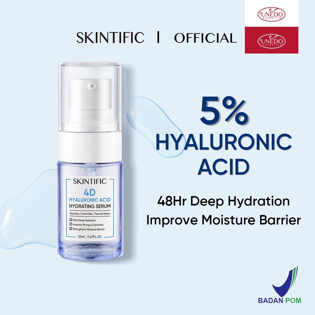 SKINTIFIC - 4D Pure Hyaluronic Acid Hydrating Serum Glowing Mist Serum Hydrating Facial Skin 20ml Serum Pelembab