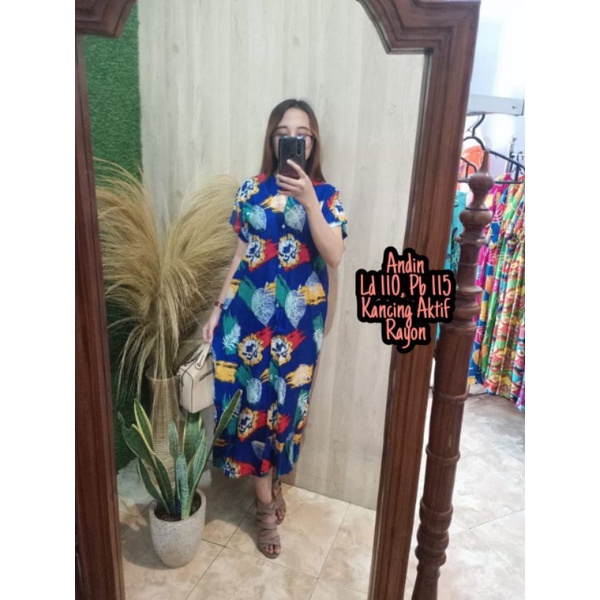 DASTER ANDIN BUSUI KANCING AKTIF FULL ATAS SAMPAI BAWAH LD 110 RAYON SANTUNG