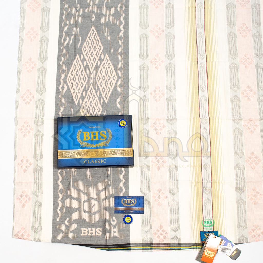 Sarung BHS Classic Gold Kawung Dobby/KWG/DKB Putih