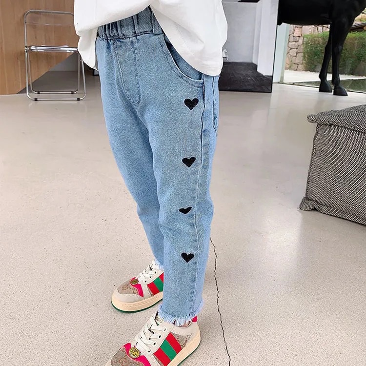 NEW Celana jeans anak perempuan motif pita renda kualitas premium