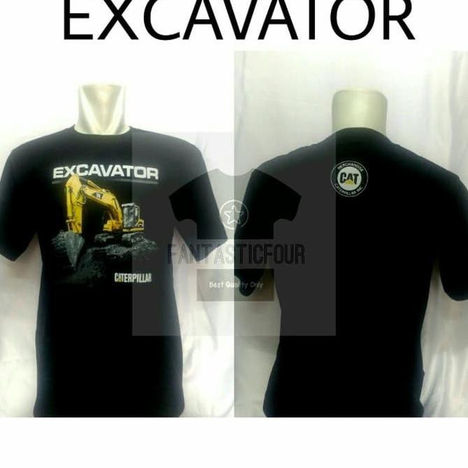 Kaos Caterpillar Excavator Hitam - Hitam, XL