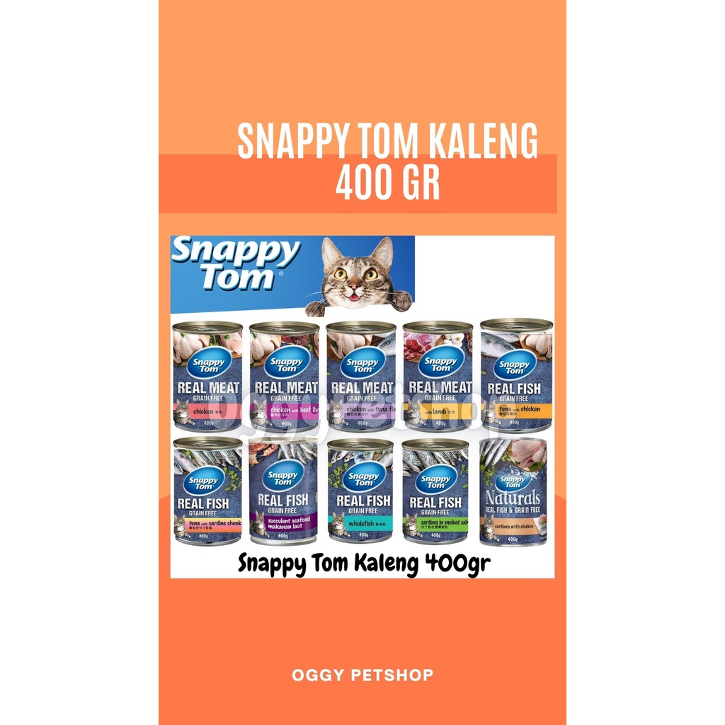 Snappy Tom Kaleng Makanan Kucing Dewasa Wet Cat Food Kemasan 400 Gr