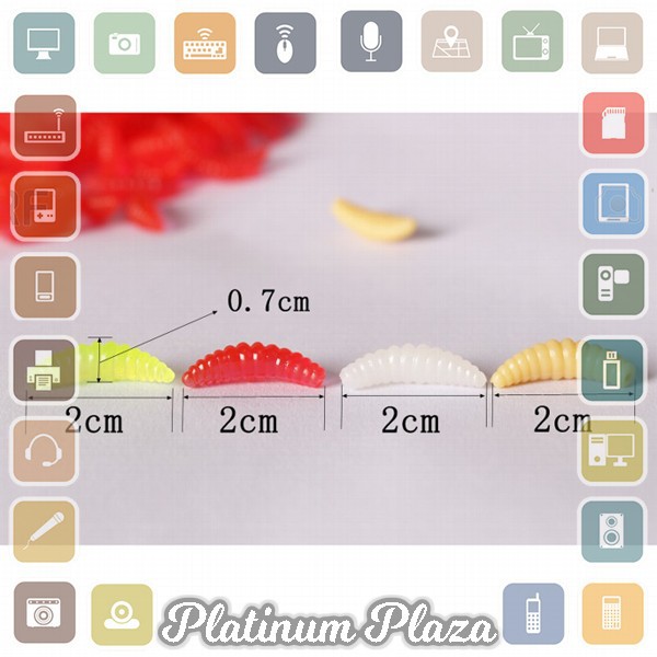 Umpan Pancing bentuk Cacing 50pcs - Red`CFR7OW-