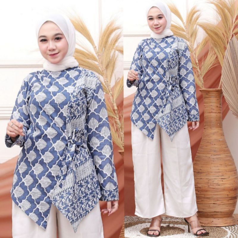 BLUS KOMBINASI ATASAN BATIK BLOUS KOMBINASI